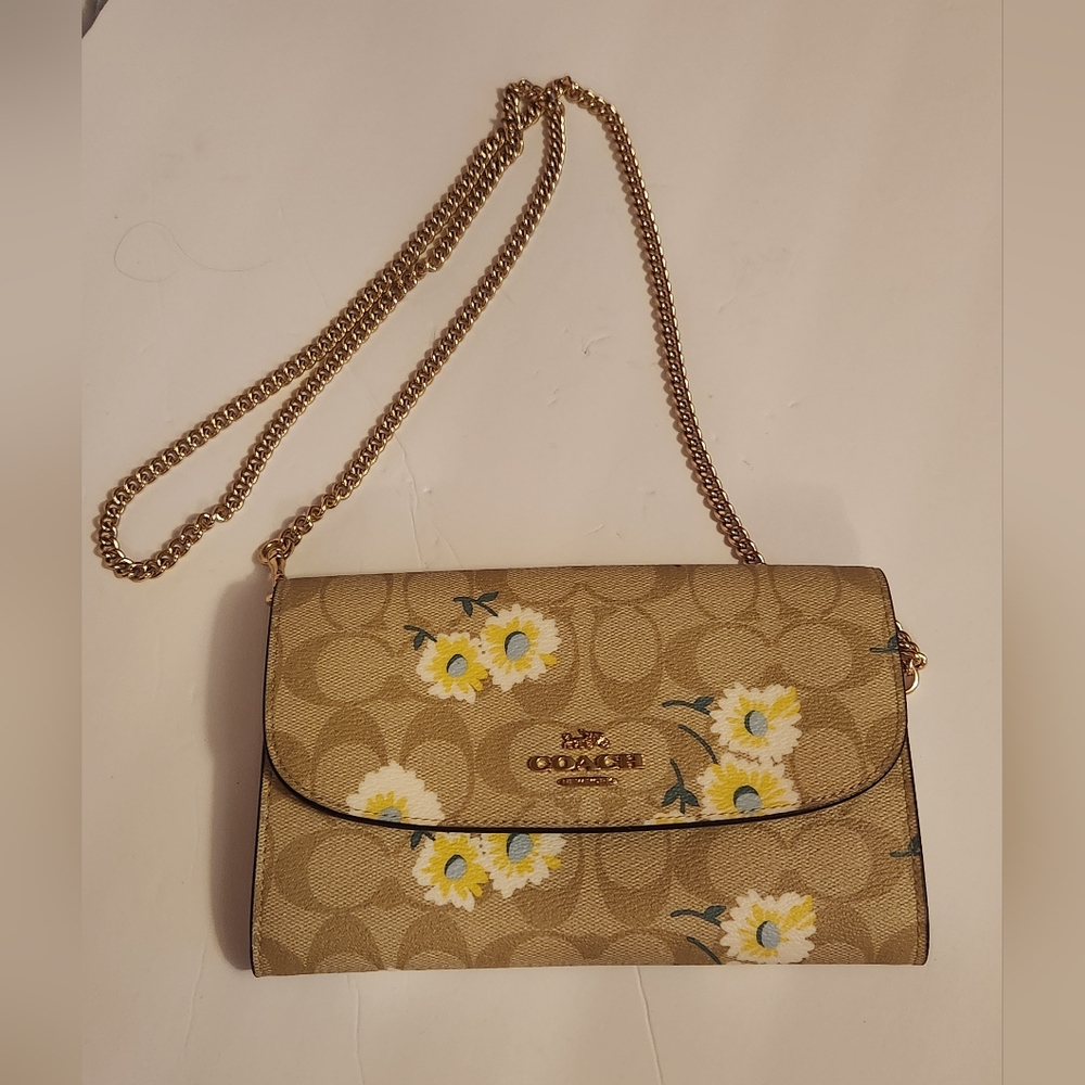 Coach Gemma Clutch Crossbody Signature Canvas Double Daisy Print | NWOT